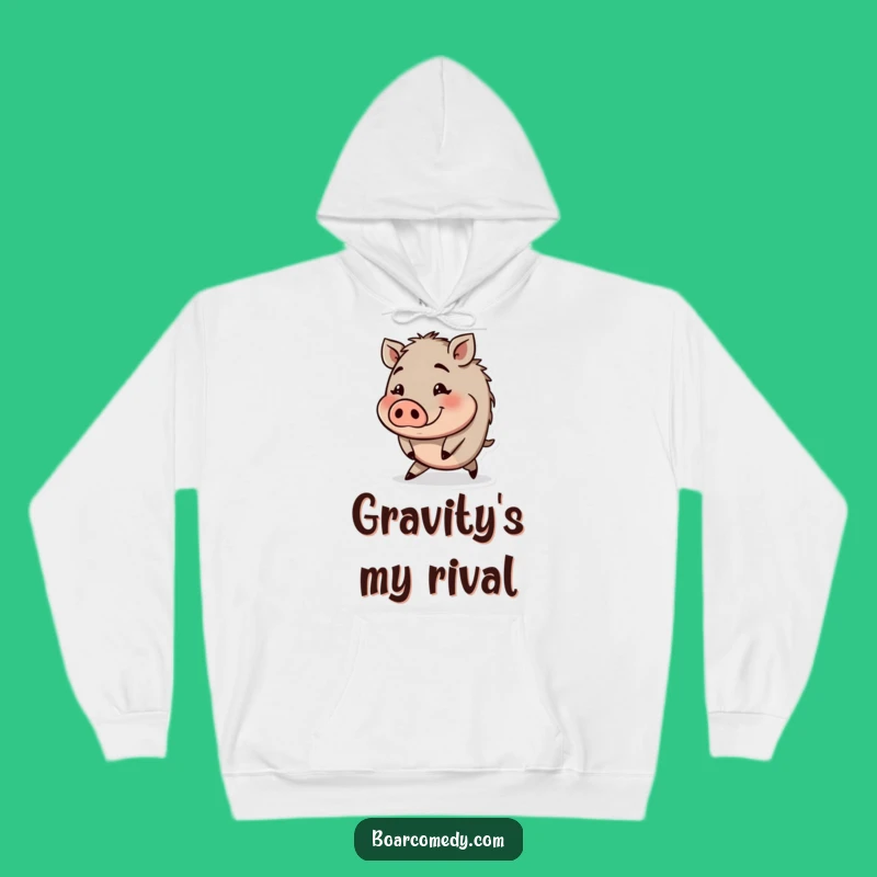 Funny Tripping Boar Hoodie: Cozy Round Character, Ideal Funny Gift