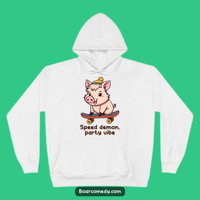 Cozy Funny Cheerful Boar Skateboard Hoodie: Warmth Meets Radness in This Gift