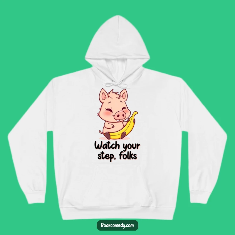 Funny Winking Boar Banana Peel Hoodie - Cozy Prankster Funny Gift