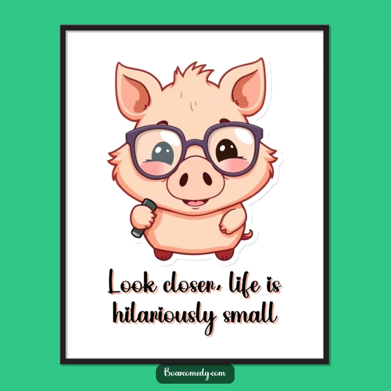 Free Printable Wall Art: Boar Detective Squad, Funny Glasses, Downloadable Decor