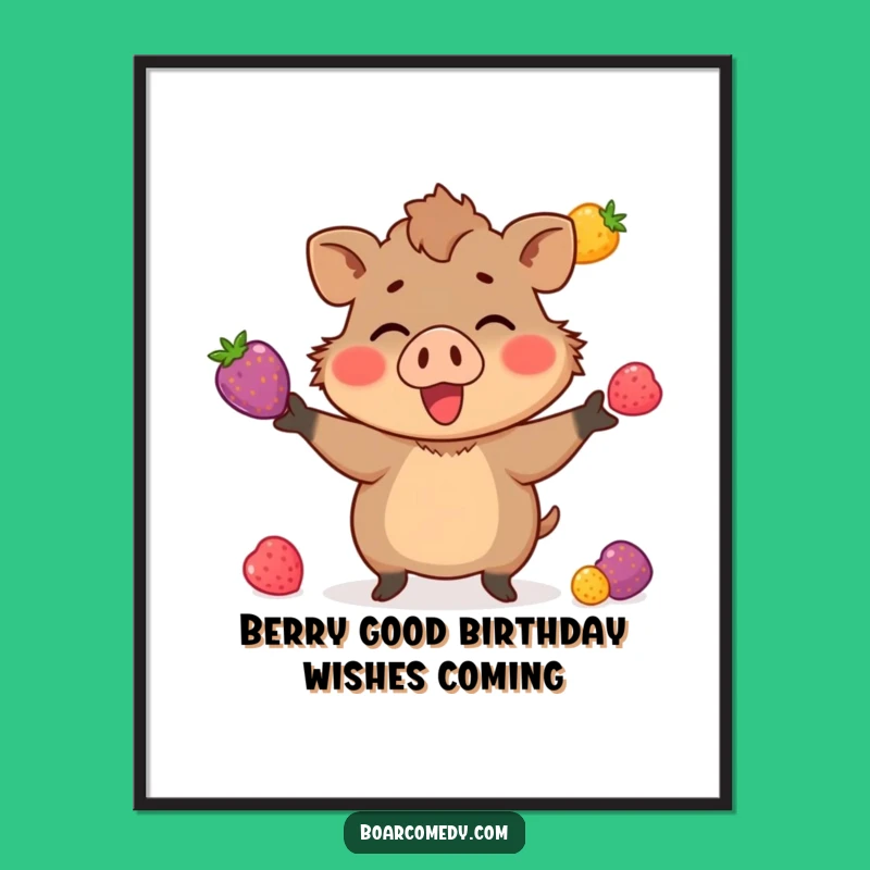 Funny Free Printable Wall Art: Juggling Boar - Hilarious Downloadable Decor!