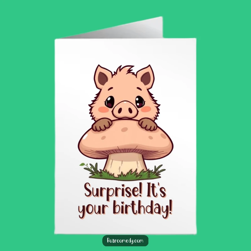 Free Printable Funny Boar Mushroom Birthday Card Humorous Downloadable Gift