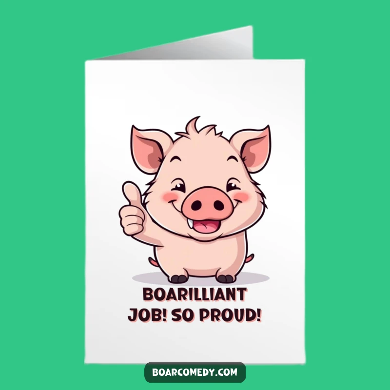Free Printable Kawaii Boar Thumbs Up Congrats Card - Amazing DIY Downloadable!