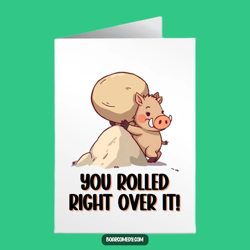 Free Printable Congrats Card: Boar's Climb, Effort Downloadable Gift
