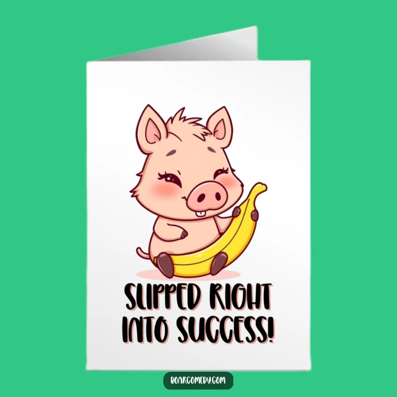 Free Printable Congratulations Card: Winking Boar Prankster Funny Downloadable Gift