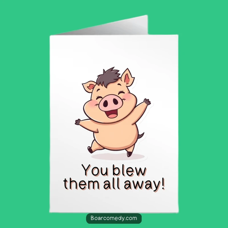 Free Printable Congrats Card: Windblown Boar - Funny Downloadable Gift!
