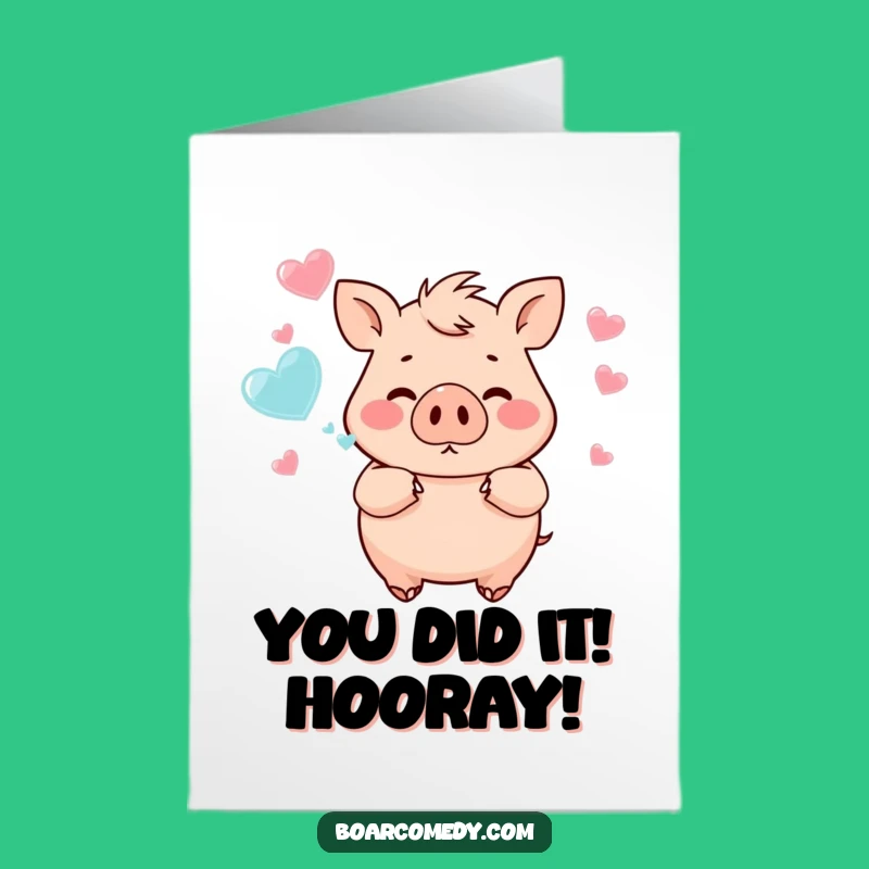 Free Printable Congratulations Card: Boar Bubble Kisses Funny Downloadable Gift for Any Occasion