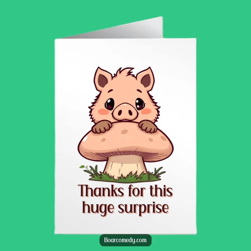 Free Printable Boar Mushroom Thank You Card Funny Downloadable Gift