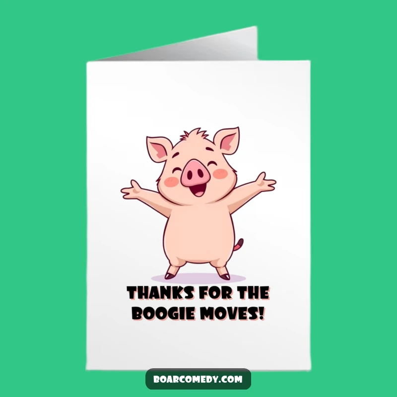 Free Printable Kawaii Boar Dancing Thank You Card - Quirky DIY Downloadable!