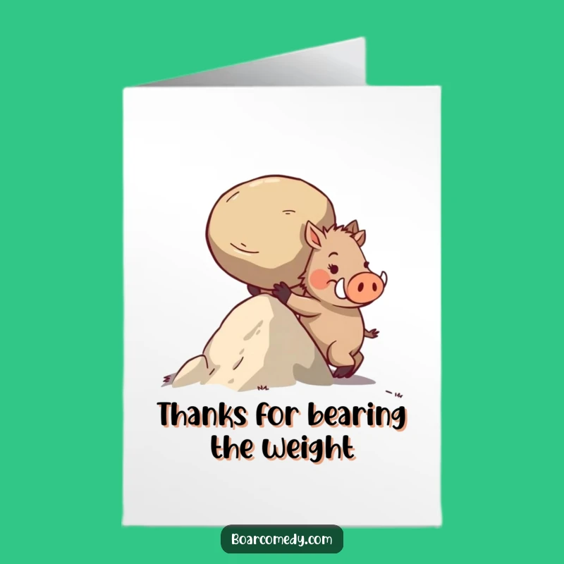 Free Printable Thank You Card: Boar's Effort, Grateful Downloadable Gift