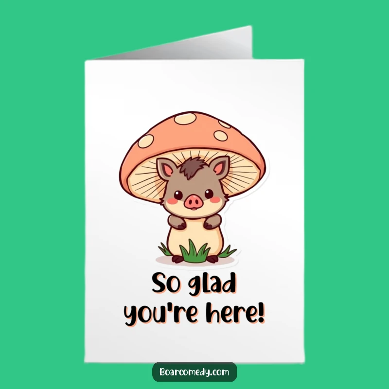 Free Printable Thank You Card: Kawaii Boar's Secret Gratitude Downloadable
