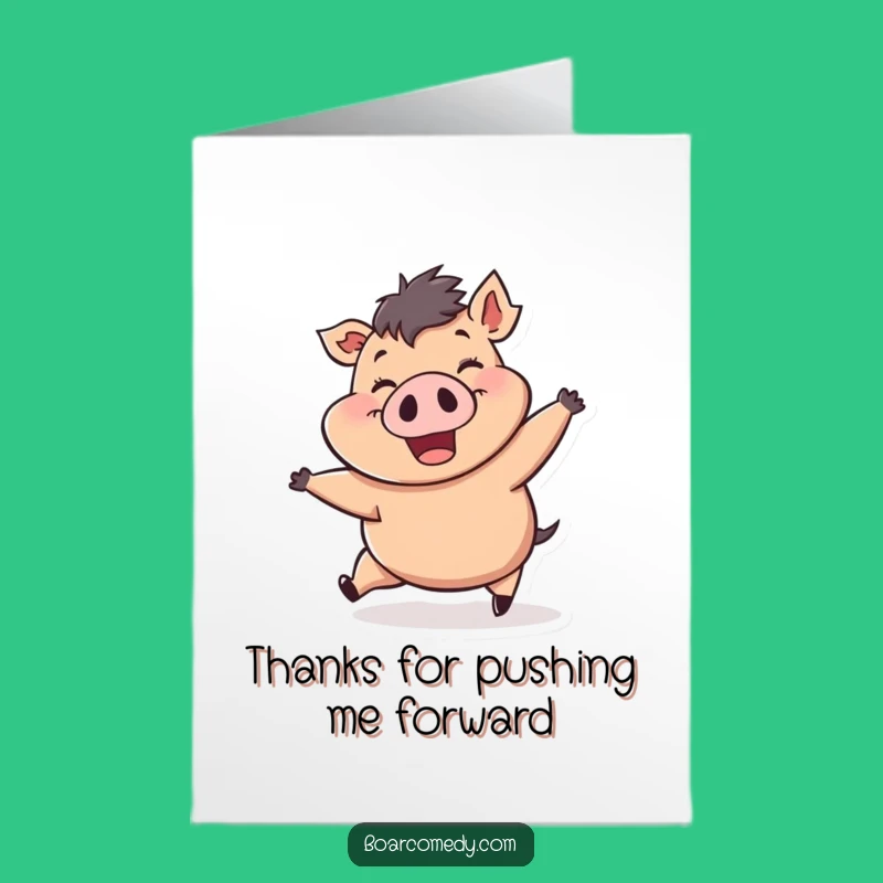 Free Printable Thank You Card: Windblown Boar - Humorous Downloadable Gift!