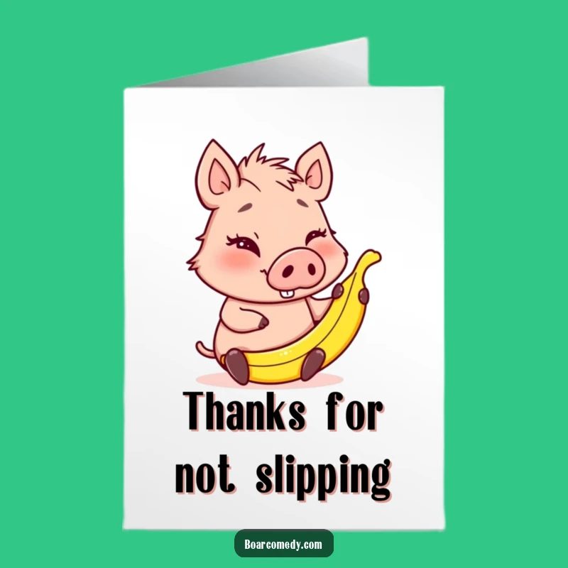 Free Printable Thank You Card: Winking Boar Prank Funny Downloadable Gift