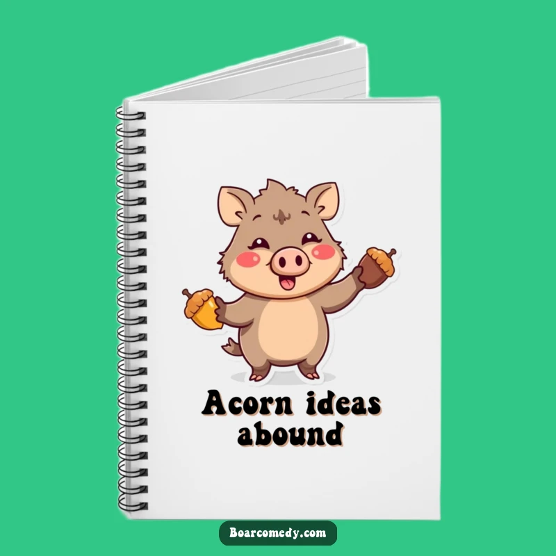 Funny Kawaii Boar Juggling Acorns Notebook - Jot Down Funny Ideas!
