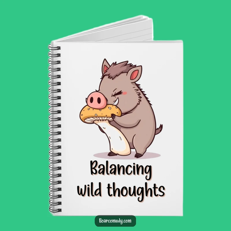 Funny Mushroom Boar Notebook: Jot Down Focused Ideas with Humor