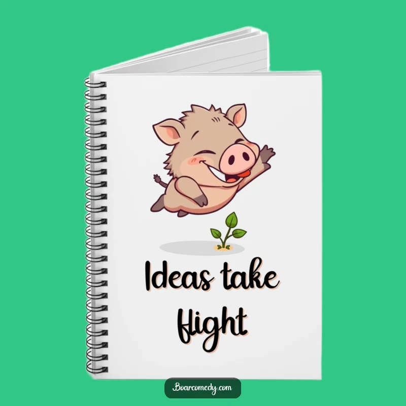 Funny Boar Leaping Sprout Notebook: Jot Down Your Goals Hilariously