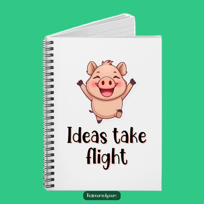 Funny Boar Notebook - Joyful Leaping Cover, Lined Pages, Ideal Funny Gift