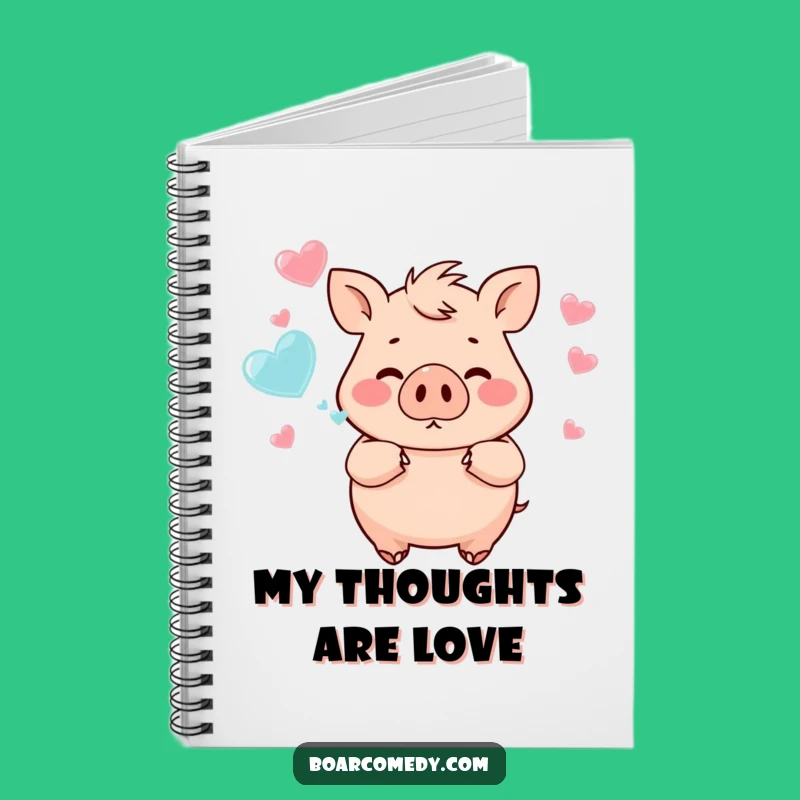 Funny Chubby Boar Heart Bubbles Notebook - Cute & Inspiring Funny Gift