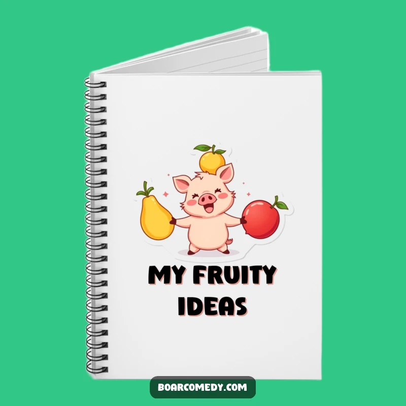 Funny Happy Boar Juggling Fruits Notebook - Creative Ideas Funny Gift