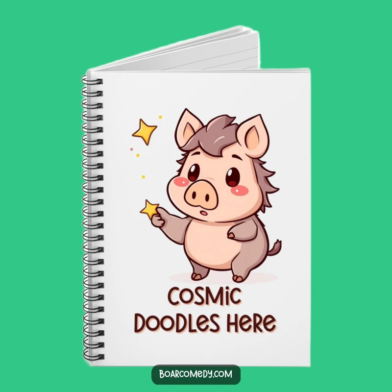 Funny Kawaii Boar Notebook - Starry Surprise Journal - Perfect for Ideas & Funny Gifts