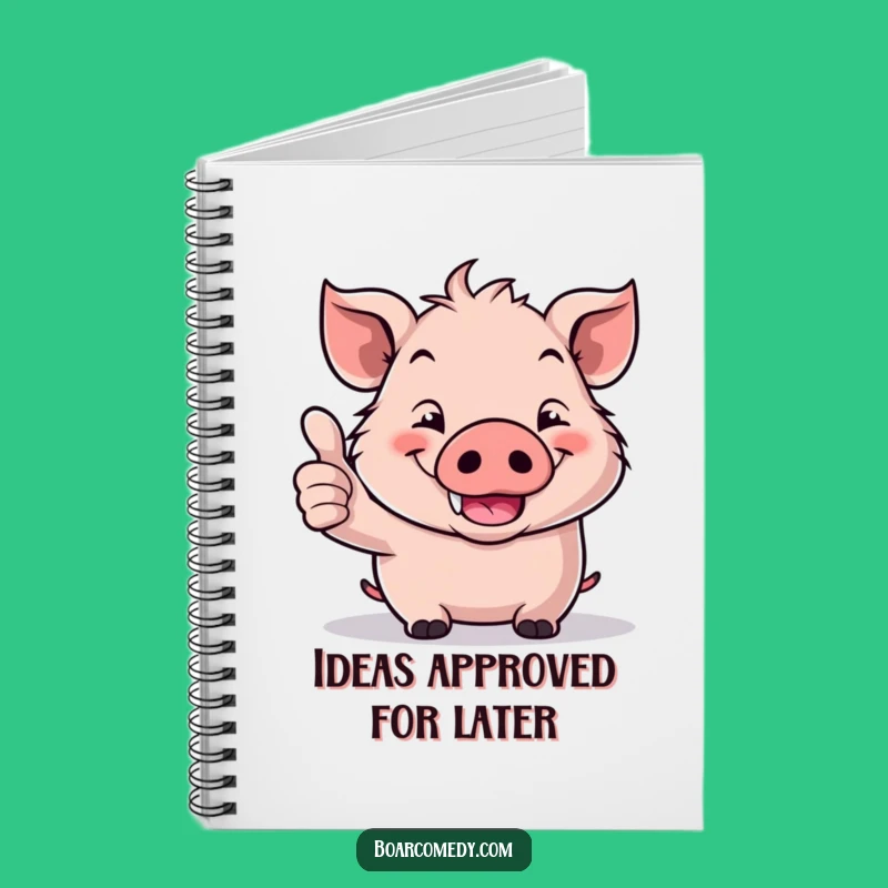 Funny Kawaii Boar Thumbs Up Notebook: Grin Journal for Notes, Great Funny Gift