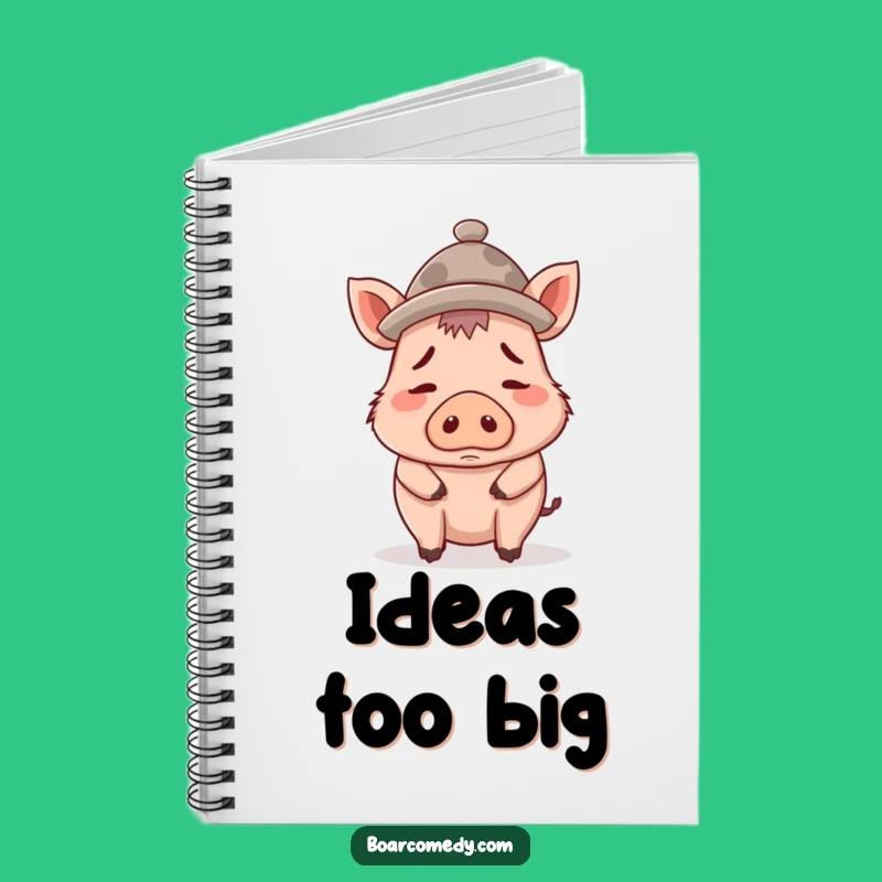 Funny Confused Boar Hat Notebook, Jot Down Ideas with Hilarious Headwear Style