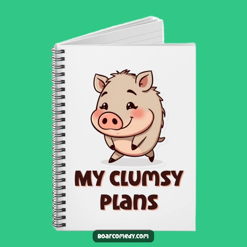 Funny Tripping Boar Notebook: Round Character Journal, Perfect Funny Gift