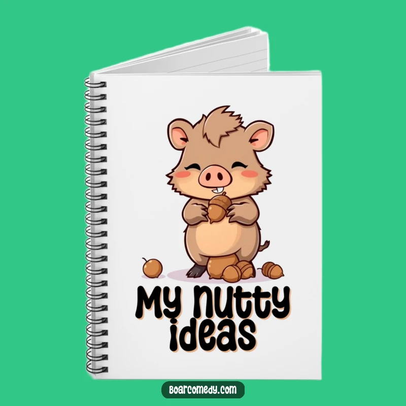 Funny Kawaii Boar Notebook - Acorn Balance Journal Gift