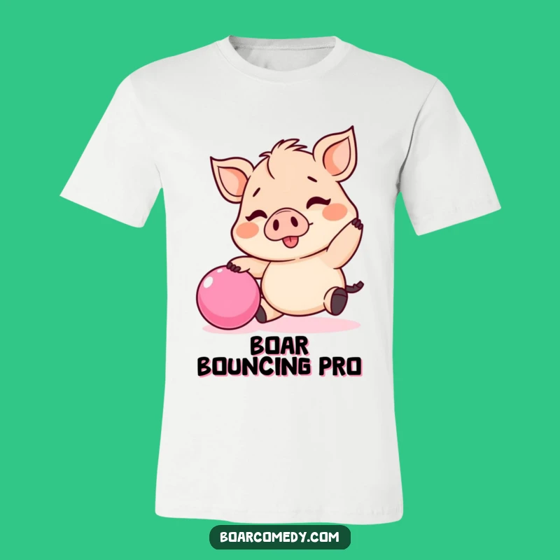 Funny Kawaii Boar Bouncing Ball T-Shirt - Cute & Playful Tee