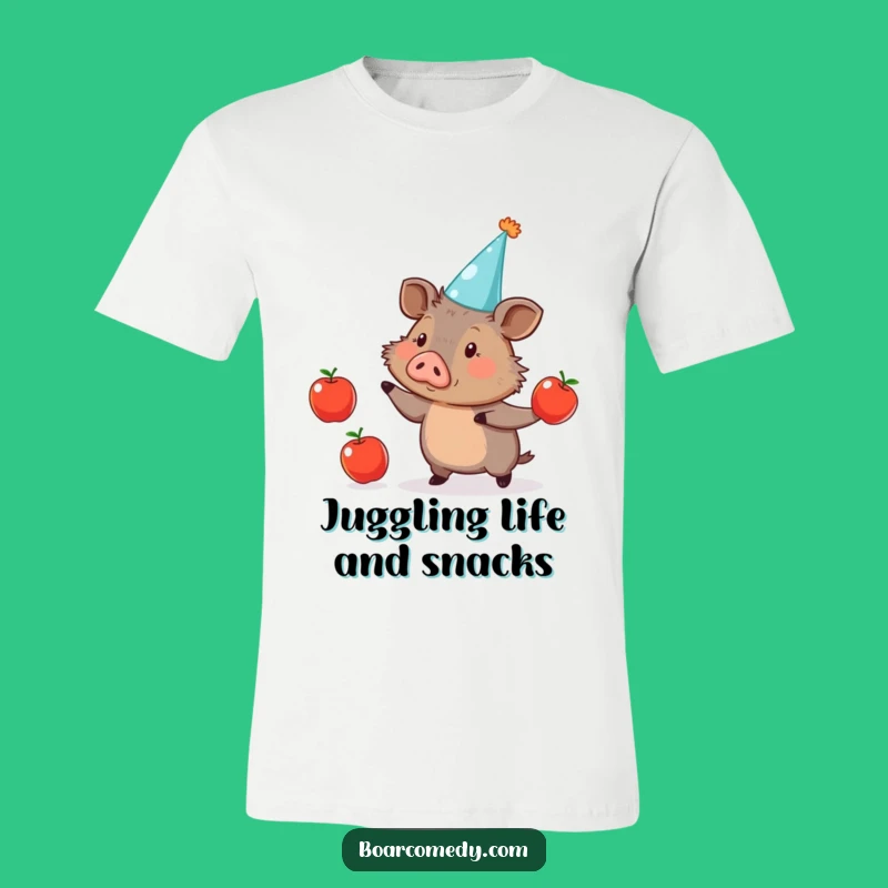 Funny Boar Party Juggling Apples T-Shirt: The Ultimate Comical Gift for Him & Her