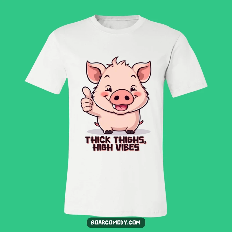 Funny Kawaii Boar Thumbs Up T-Shirt: Hilarious Grin Tee for Boar Enthusiasts