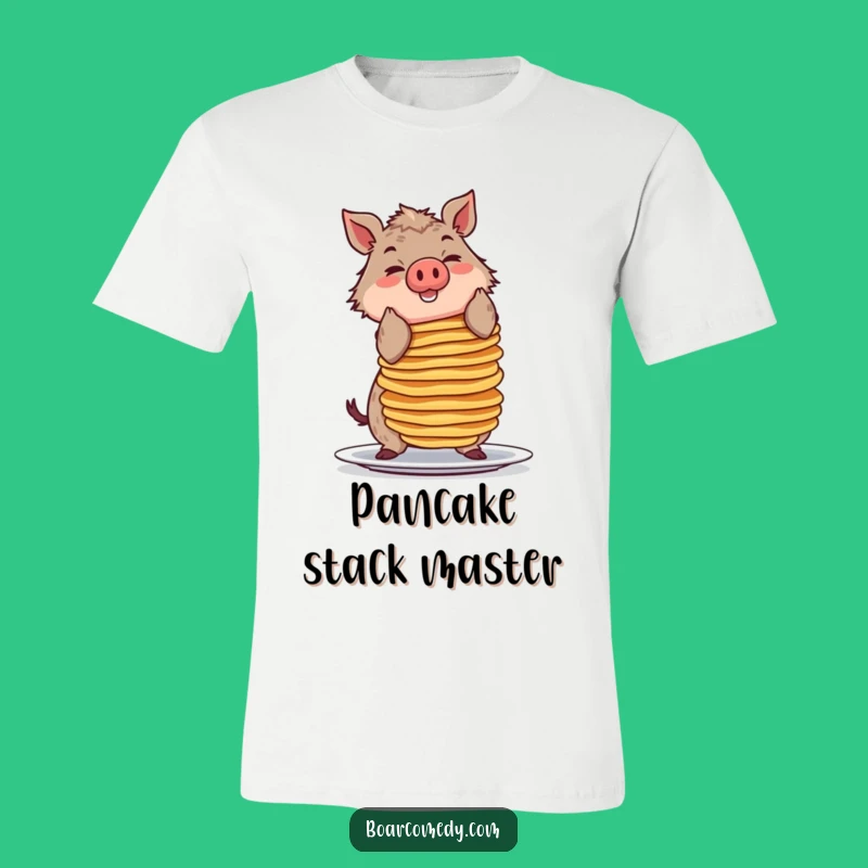 Funny Pancake Boar T-Shirt, Wearable Breakfast Comedy for Pancake Aficionados