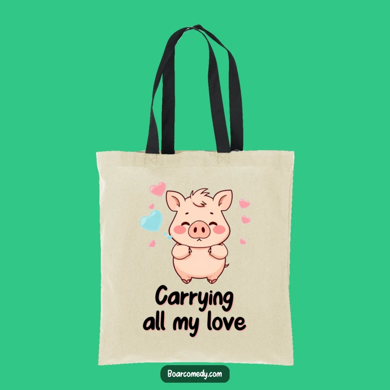 Funny Chubby Boar Heart Bubbles Tote Bag - Stylish & Cute Funny Gift