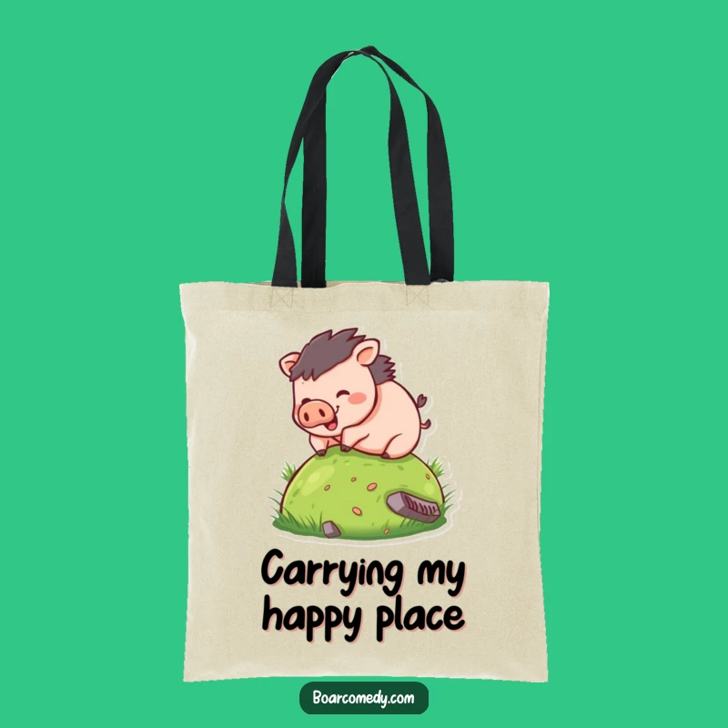 Funny Boar Rolling Hill Tote Bag: Carry Your Laughs in Style