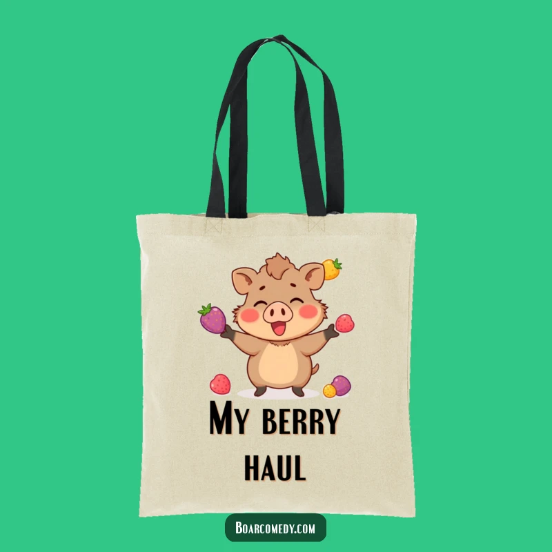 Funny Berry Juggling Boar Tote Bag: Carry Your Skills in Style