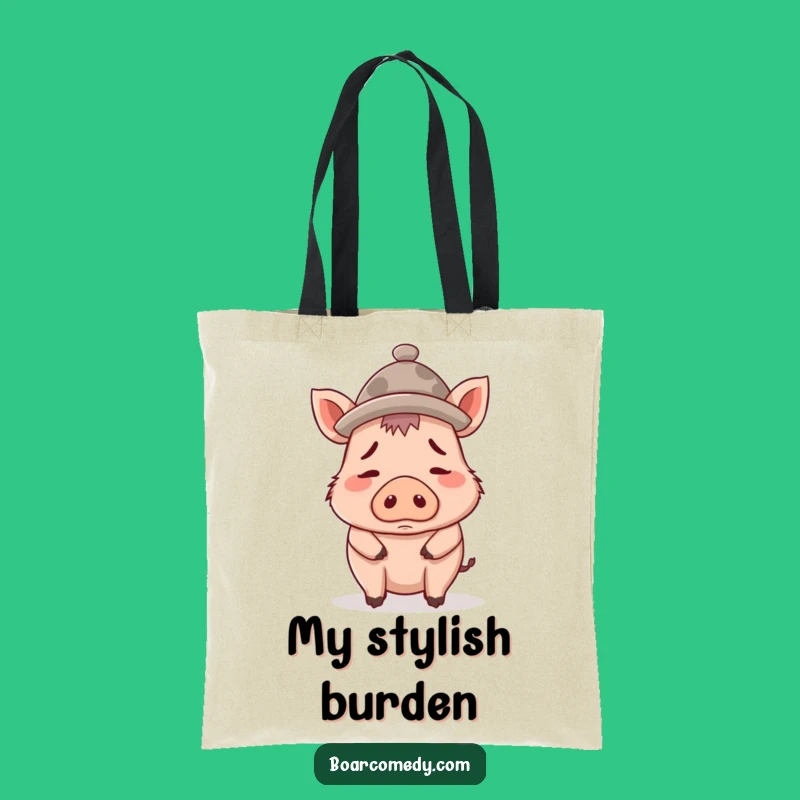 Funny Confused Boar Hat Tote Bag, Carry Your Essentials with Hilarious Style