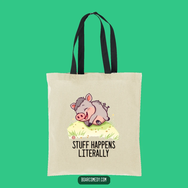 Funny Kawaii Boar Tote Bag - Hilarious Rolling Design - Eco-Friendly & Perfect Funny Gift